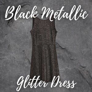 H&M Black Metallic Glitter Dress